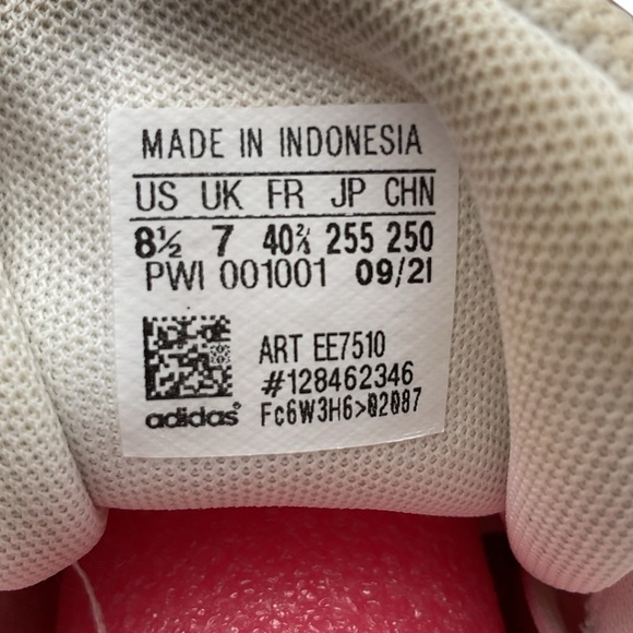 Adidas White Sneakers with Pink Accents size 8.5 - Picture 7 of 10